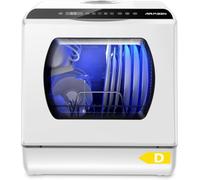LONGCAO Lavavajillas de sobremesa Compacto, 6 programas, depósito de Agua 5L, Doble Suministro de Agua, Control táctil y Pantalla LED, Ideal para cocinas pequeñas, apar, White