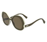 LONGCHAMP Mujer LO780S 319 Gafas de sol Inyección biológica Verde Redonda Normal