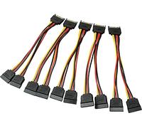 Longdex Cable de extensión de alimentación SATA, 5 unidades, 20 cm, alimentación SATA macho de 15 pines a 2 conectores hembra de 15 P