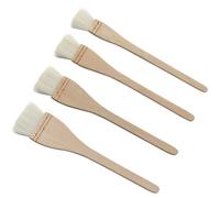 Longdex Creative Mark Hake - Juego de 4 pinceles profesionales de pelo de cabra blanco suave para lavar, trabajo de fondo, acuarela y cerámica