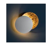 LONGDU Lámpara de Pared LED con diseño de Luna, Aplique de Pared Moderno, Giratorio 360, 3000 K, Color Dorado Antiguo, diseño Creativo de Eclipse, for Dormitorio, mesita de Noche, Estudio, escaleras,