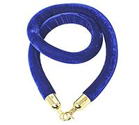 Longer and Thicker Crowd Control Rope Barrier with Plated Hooks,Stanchion Queue Velvet Ropes,Red/Black/Blue(Blue,100cm(39.4inch))
