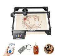 LONGER Máquina de grabado láser de 5 W, cortadora láser de escritorio y grabadora de 60 W con pantalla táctil a color de 3,5 pulgadas, operación sin conexión 4 en 1, 10.000 mm/min grabado rápido para