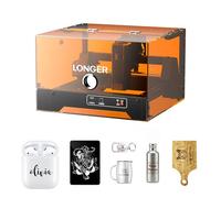 LONGER Ray5 miniS 5,5W grabador láser, clase de seguridad láser 1, área 130×125 mm, grabado offline, apto para madera, acrílico, metal recubierto y cuero, ideal para principiantes.