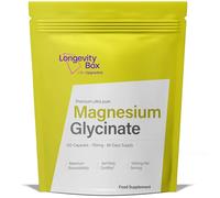 Longevity Box Magnesio Glicinato 1500mg - 120 cápsulas - 450mg de magnesio elemental, alta dosis