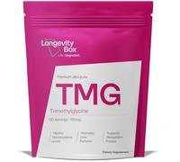 Longevity Box TMG Trimetilglicina 750 mg con 120 Cápsulas, Suplemento Nutricional 99 por Ciento Puro para Apoyo de la Metilación del ADN, Función del Hígado, Corazón y Metabolismo General