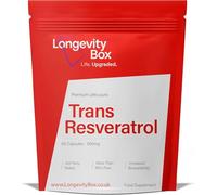 Longevity Box Trans-Resveratrol 1000 mg - 60 cápsulas - 99% puro, vegano, libre de OMG - probado en terceros