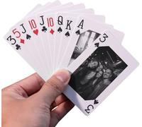 LongGenius Baraja de cartas personalizada con fotos, alternativa de álbum de fotos personalizado, recuerdos únicos de fiesta familiar, regalo fotográfico, fotos de pareja, cartas de juego, beige
