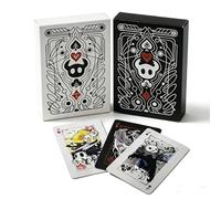LongGenius Juego de cartas inspirado en Hollow Knight, baraja de póquer en blanco y negro, baraja de 54 cartas de tamaño póquer, juego indie gótico