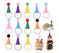 LONGHAO 12 mini sombreros de fiesta para mascotas pequeñas, mini sombreros de fiesta de fieltro, con forma de cono, con correa ajustable, sombrero de cumpleaños para hámsters (mini multicolor, 12
