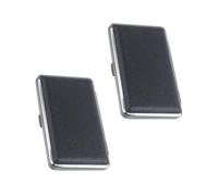 LONGHAO 2 pcs Estuche para cigarrillos,caja de cigarrillos delgada,Cajas de Cigarrillos De Metal,Cuero Caja de Cigarrillos,Pitilleras de Metal de Piel,para hombres,mujeres,para uso diario salir