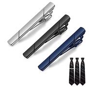 LONGHAO 3 pcs,Alfileres de Corbata CláSicos,Clips de Corbata,Pasador de Corbatas para Hombre,Alfileres de Corbata para Negocios,para El DíA de San ValentíN,Aniversario(Negro/Azul Oscuro/Gris) (#2)