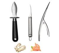 LONGHAO 3 pcs,Herramientas Para Pelar Camarones,Gambas Peeler,Cuchillo Para Ostras,Cuchillo De Marisco De Acero Inoxidable,Herramienta De Marisco,Para Ostras,Vieiras,Gambas Y Otros Mariscos