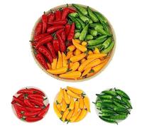LONGHAO 48 pcs Artificiales Mini Pimienta,Mini Chile Artificial,Chile Falso Vegetal,Artificial Vegetales Falsos,Simulación Verduras Decoración,Decoración De Frutas Y Verduras,para Decoración