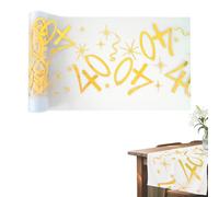 LongHoneySong Camino de mesa decorativo para 40 cumpleaños, dorado, 40 cumpleaños hombre/mujer, camino de mesa de 28 cm x 10 m, de malla digital dorada, adecuado para decoración de fondo de mesa de