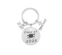LongHoneySong Llavero de graduación Clase de 2025, regalos de graduación de graduación, regalo de graduación para él y ella, plata, Talla única