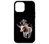 Longhorn Bull Cowboy Ganado Esqueleto Granja Halloween Carcasa para iPhone 12 Pro MAX