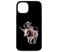 Longhorn Bull Cowboy Ganado Esqueleto Granja Halloween Carcasa para iPhone 13