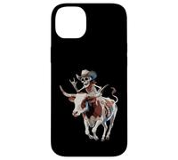 Longhorn Bull Cowboy Ganado Esqueleto Granja Halloween Carcasa para iPhone 14 Plus