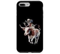 Longhorn Bull Cowboy Ganado Esqueleto Granja Halloween Carcasa para iPhone 7 Plus/8 Plus