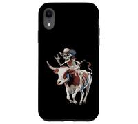 Longhorn Bull Cowboy Ganado Esqueleto Granja Halloween Carcasa para iPhone XR