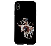 Longhorn Bull Cowboy Ganado Esqueleto Granja Halloween Carcasa para iPhone XS MAX
