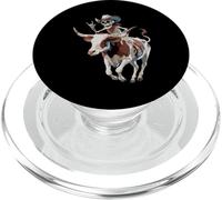 Longhorn Bull Cowboy Ganado Esqueleto Granja Halloween PopSockets PopGrip para MagSafe
