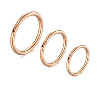 Longita 18G Hélix Piercings Acero Quirúrgico Mujer Hombre Septum Piercing Clicker Articulado Aro Segmento Piercing Nariz Piercing Labio Tragus Cartílago Oreja Piercing 3 Piezas-Oro Rosa