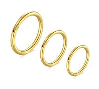 Longita 3 Piezas 18G Hélix Piercings Acero Quirúrgico Mujer Hombre Septum Piercing Clicker Articulado Aro Segmento Piercing Nariz Piercing Labio Tragus Cartílago Oreja Piercing-Dorado