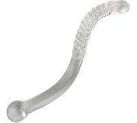 -Longitud Transparente Rod de Cristal en Forma de S Manual de Operación Vibranting Plug Mucle Estimulación Juguete Camiseta Sunglasses Wallet Juguẹtë Sẹxuąle/Transparente/26Cm