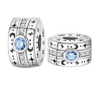 LONGLUCK 925 plata esterlina pulsera clip de cierre del encanto del collar espaciador de cuentas Con 5A Cubic Zircon Día de la Madre de Navidad DIY regalo para las mujeres