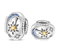 LONGLUCK 925 plata esterlina pulsera clip de cierre del encanto del collar espaciador de cuentas Con 5A Cubic Zircon Día de la Madre de Navidad DIY regalo para las mujeres