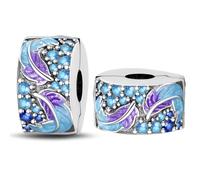 LONGLUCK 925 plata esterlina pulsera clip de cierre del encanto del collar espaciador de cuentas Con 5A Cubic Zircon Día de la Madre de Navidad DIY regalo para las mujeres