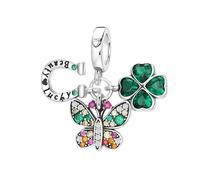 LONGLUCK 925 Sterling Silver Mickey Minnie Charms Colgante Estrella Cósmica Para collares y pulseras Pandora Joyería de mujer