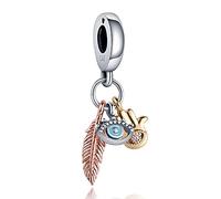 LONGLUCK 925 Sterling Silver Mickey Minnie Charms Colgante Estrella Cósmica Para collares y pulseras Pandora Joyería de mujer