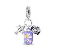 LONGLUCK 925 Sterling Silver Mickey Minnie Charms Colgante Estrella Cósmica Para collares y pulseras Pandora Joyería de mujer