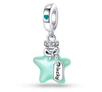 LONGLUCK 925 Sterling Silver Mickey Minnie Charms Colgante Estrella Cósmica Para collares y pulseras Pandora Joyería de mujer