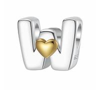 LONGLUCK A-Z Love Letter Charm Beads, plata de ley S925, para pulsera Pandora, collar, regalos de joyería para mujer