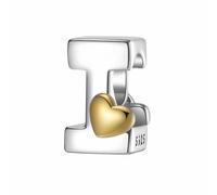 LONGLUCK A-Z Love Letter Charm Beads, plata de ley S925, para pulsera Pandora, collar, regalos de joyería para mujer