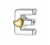 LONGLUCK A-Z Love Letter Charm Beads, plata de ley S925, para pulsera Pandora, collar, regalos de joyería para mujer