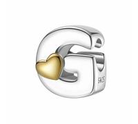 LONGLUCK A-Z Love Letter Charm Beads, plata de ley S925, para pulsera Pandora, collar, regalos de joyería para mujer