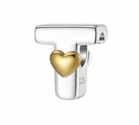 LONGLUCK A-Z Love Letter Charm Beads, plata de ley S925, para pulsera Pandora, collar, regalos de joyería para mujer