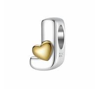 LONGLUCK A-Z Love Letter Charm Beads, plata de ley S925, para pulsera Pandora, collar, regalos de joyería para mujer