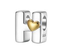 LONGLUCK A-Z Love Letter Charm Beads, plata de ley S925, para pulsera Pandora, collar, regalos de joyería para mujer