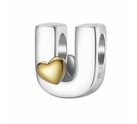 LONGLUCK A-Z Love Letter Charm Beads, plata de ley S925, para pulsera Pandora, collar, regalos de joyería para mujer