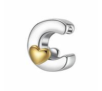 LONGLUCK A-Z Love Letter Charm Beads, plata de ley S925, para pulsera Pandora, collar, regalos de joyería para mujer