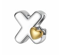 LONGLUCK A-Z Love Letter Charm Beads, plata de ley S925, para pulsera Pandora, collar, regalos de joyería para mujer