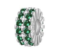 LONGLUCK Colgante de clip de plata de ley 925 para pulseras, collares y perlas con circonita cúbica 5A, regalo para el día de la madre para mujeres, Plata de ley