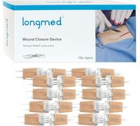 Longmed Cierres de emergencia para heridas - 10 vendas adhesivas sin costuras para primeros auxilios para el cuidado de heridas