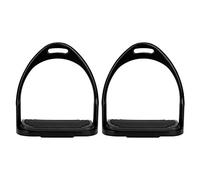 LONGONGAN Estribo Colorido para Montar a Caballo, Estribo de Aluminio Ecuestre, Estribo Ligero antioxidante con Alta Capacidad de Carga, Superficie Pulida Duradera para una posición cómoda (Negra)